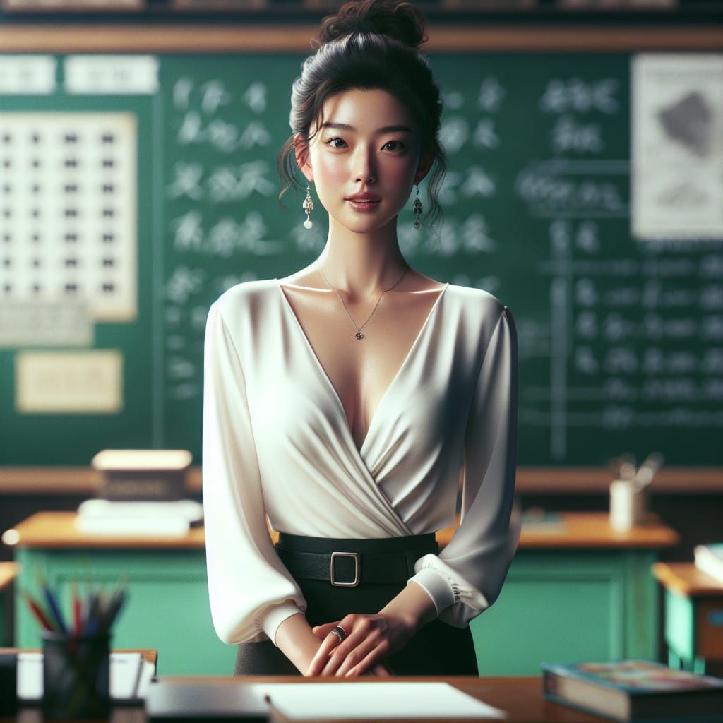 Woman Lecturing in Classroom Movie Still