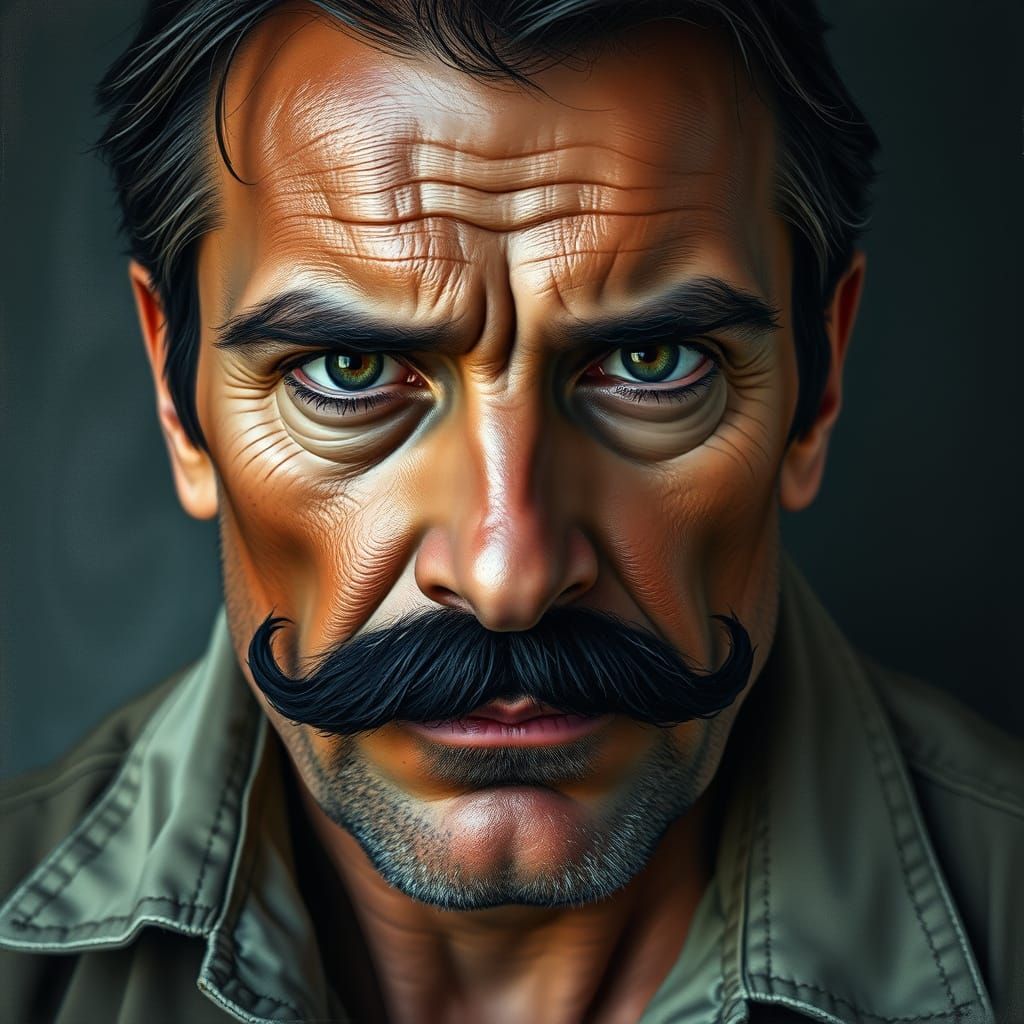 Ruggedly Handsome Man with Piercing Eyes