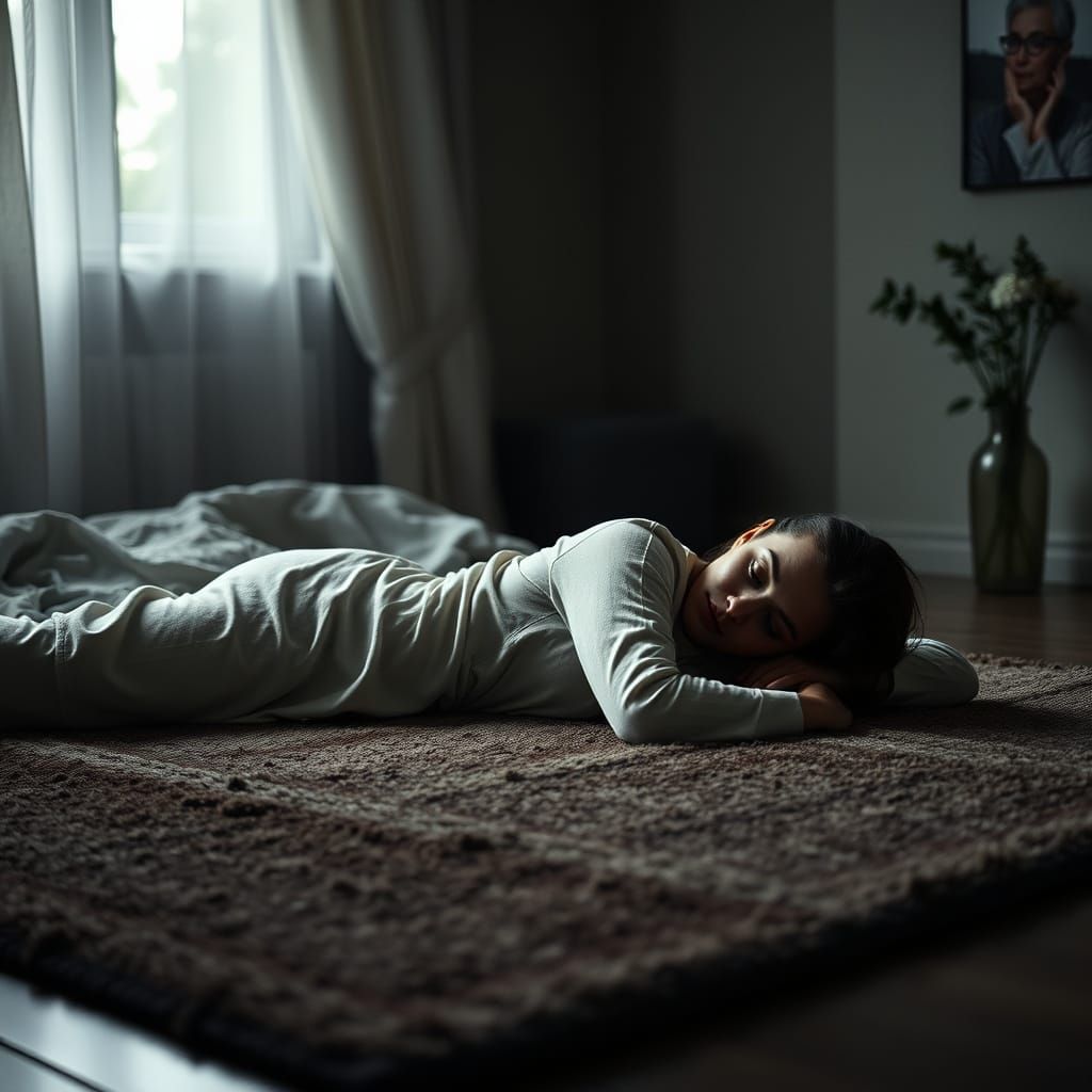 Ethereal Surrender in Dark Elegance