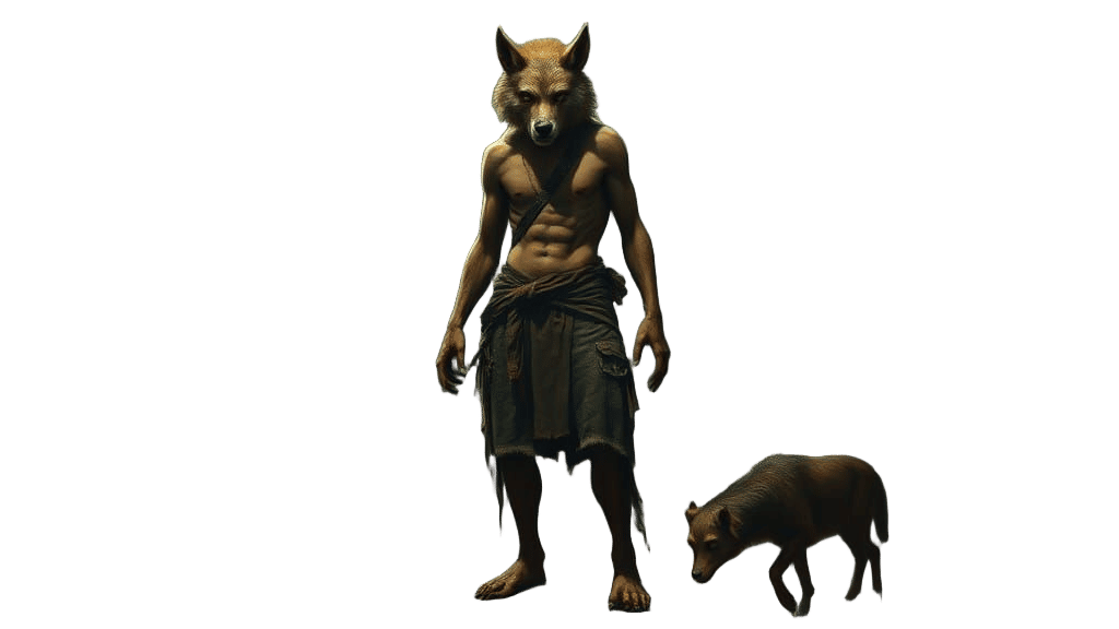 Werewolf Figure in Expressive Neo-Expressionist Style