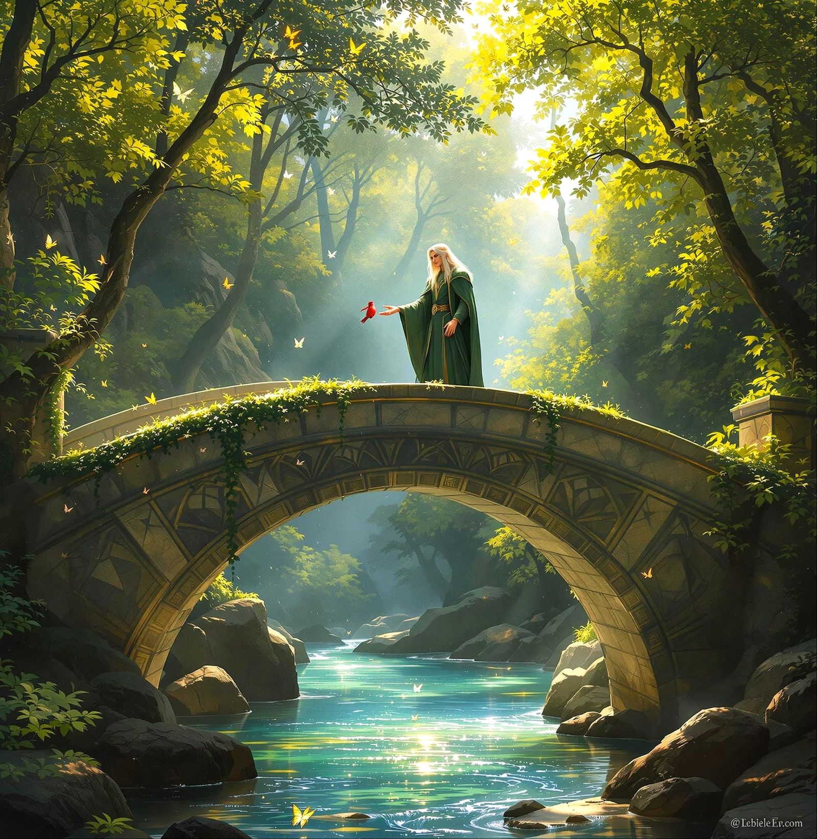 Regal Elf King Thranduil Amidst Enchanted Forest