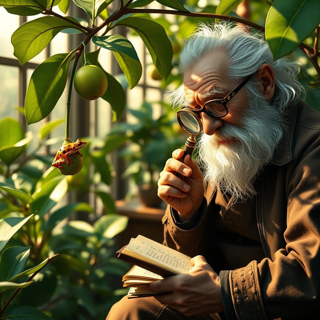 Enchanted Greenhouse Scene in 19th-Century Style
