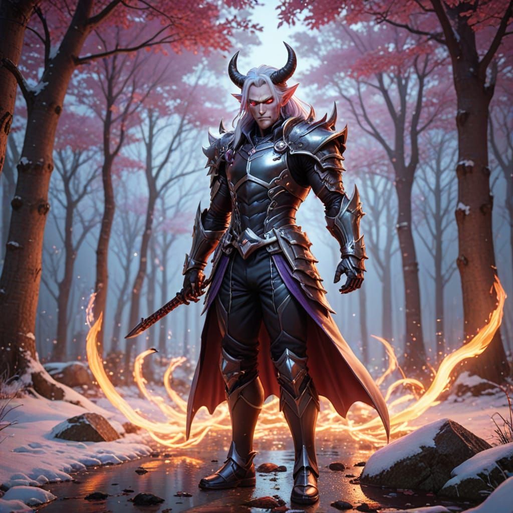 Breathtaking Anime-Inspired Devil Portrait with Vibrant Colo...