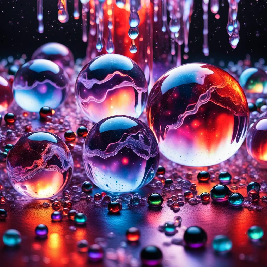 Cosmic Glass Odyssey with Twinkling Mini Lights