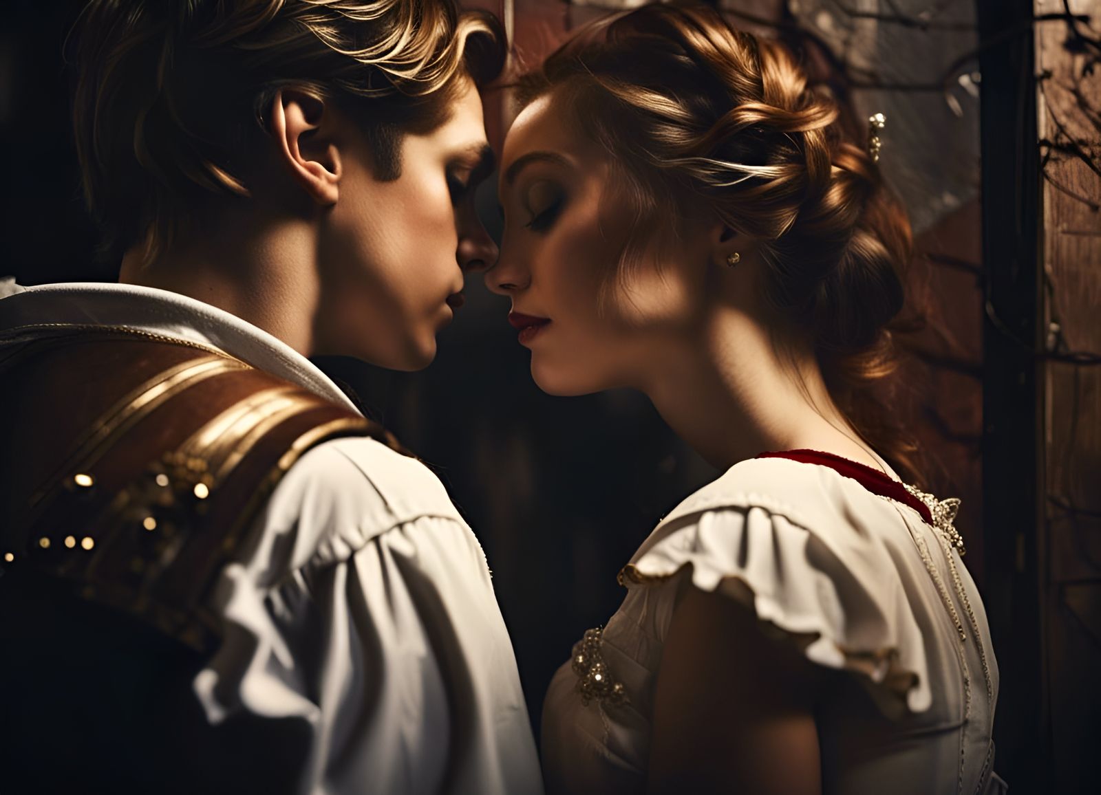 Photorealistic Romeo and Juliet Love Scene
