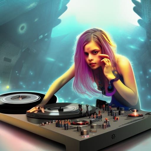 DJ Girl's Speaker Destruction: Fantasy Concept Art