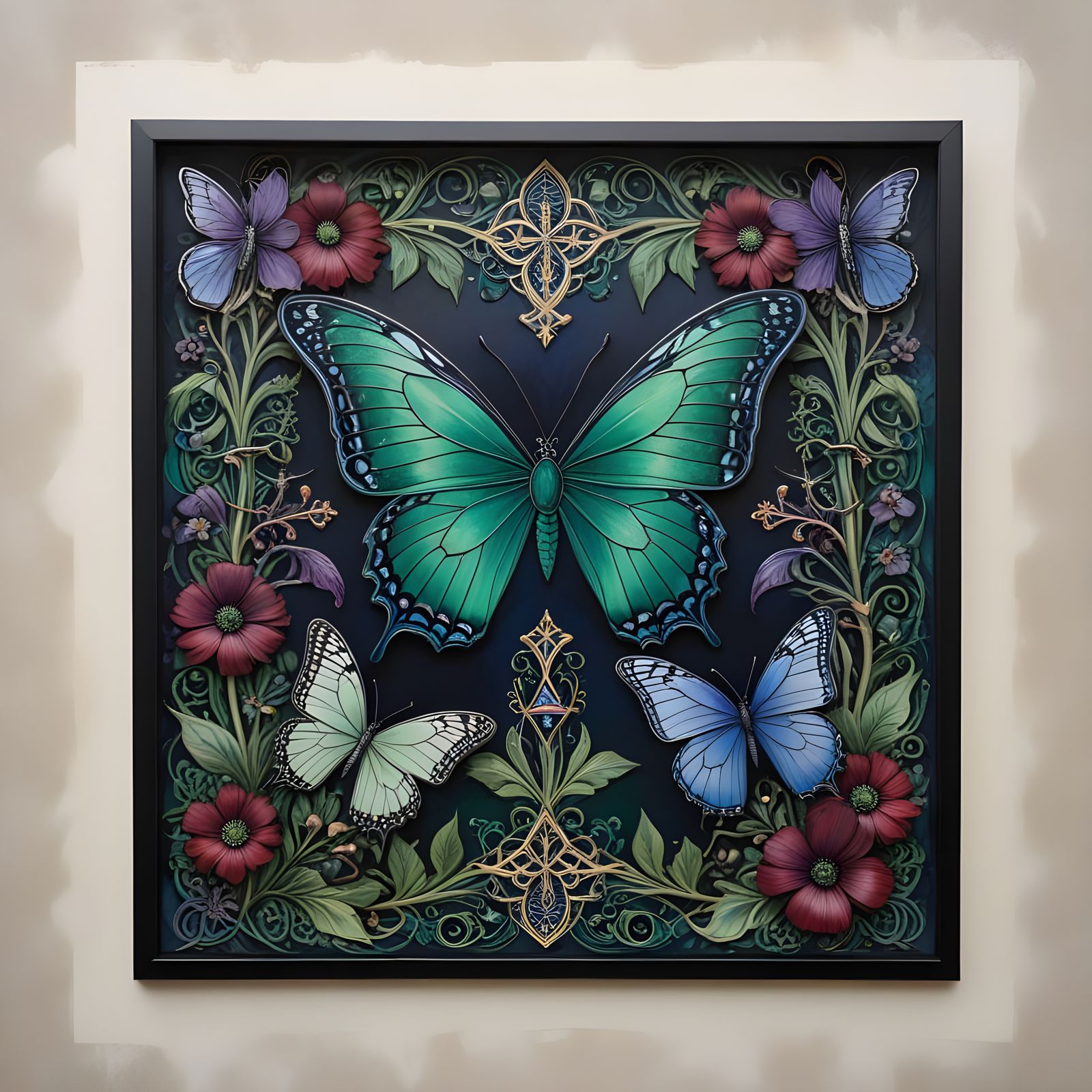 Ethereal Celtic Illumination Art in Rich Jewel Tones