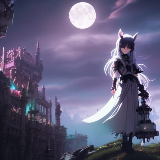 Gothic Skeleton Cat Girl: Anime Key Visual