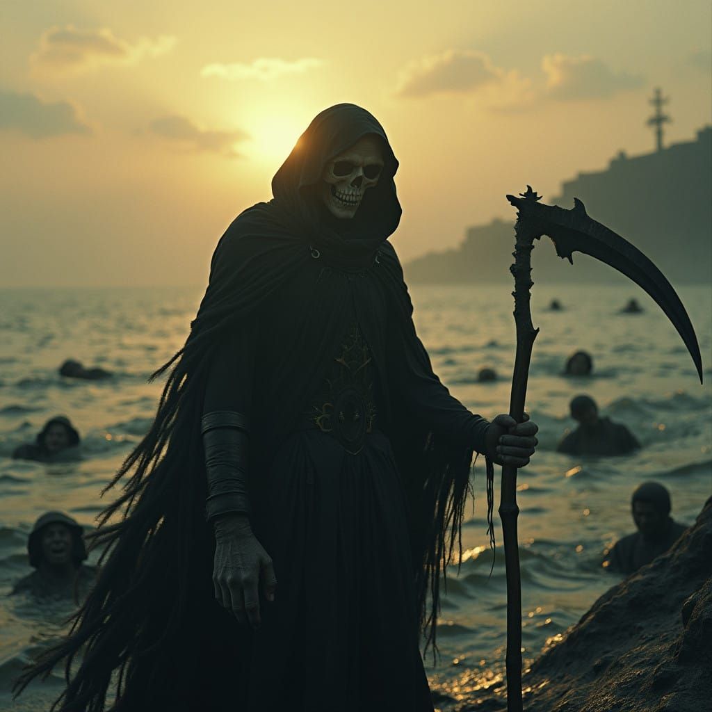 The Grim Reaper Collects Souls Amidst Pearl Harbor's Devasta...