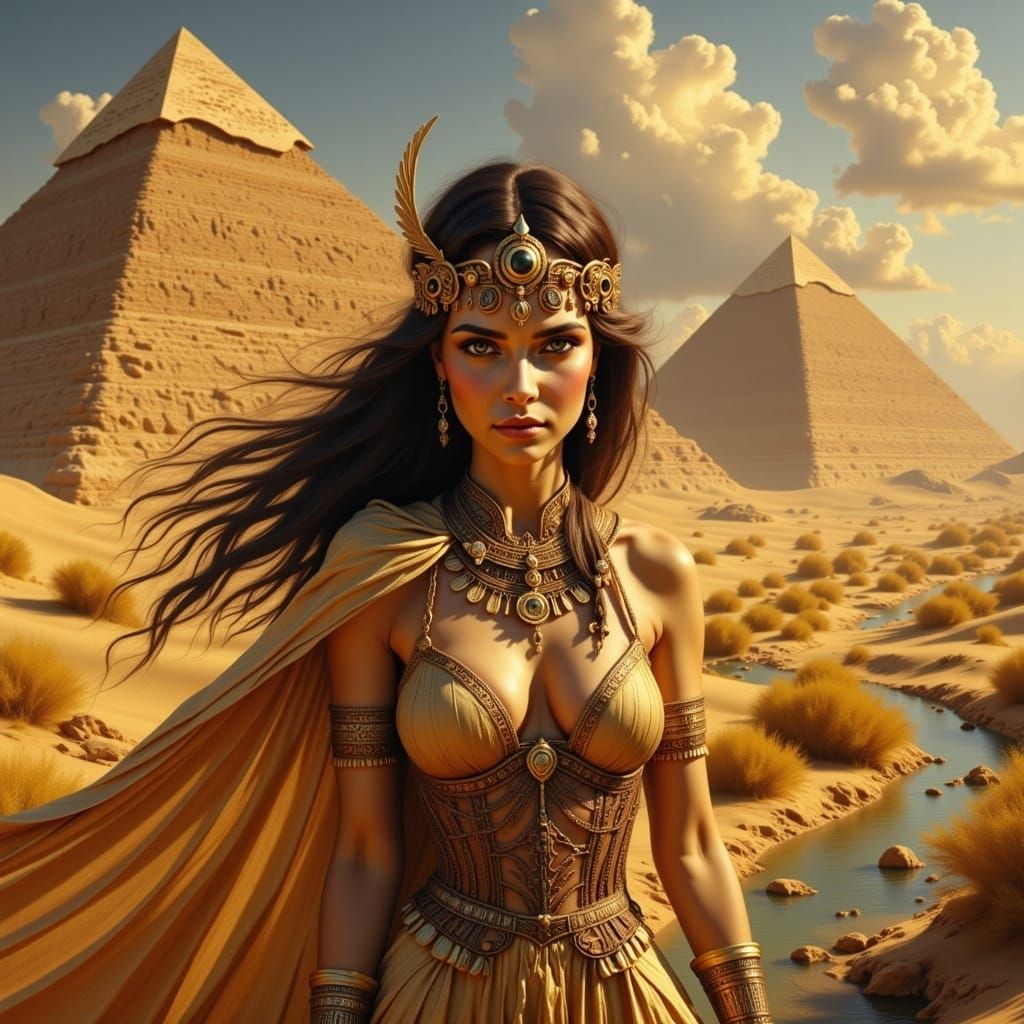 Egyptian High Priestess Emerges from Desert Sands