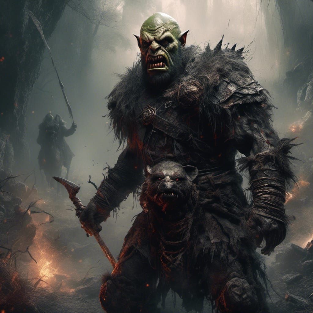 Orc Warrior, Paladin, and Wizard in Battle