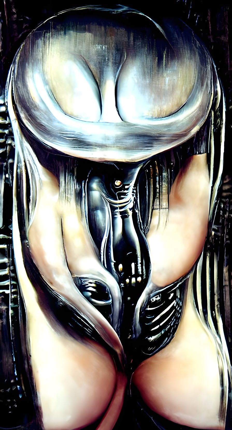 Surreal Biomechanical Woman in Giger Style