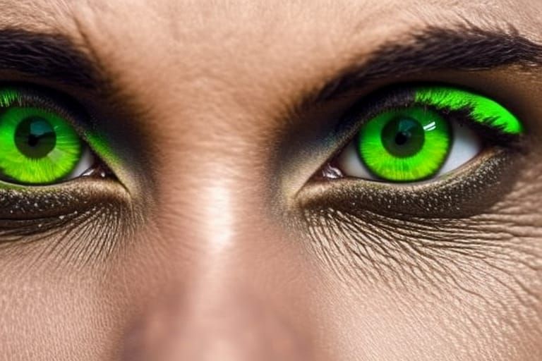 Intricate Close-Up of Piercing Green Eyes