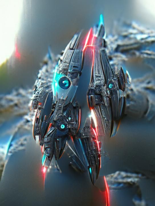 Vindicta Interstellar Assault Ship in Vector Style