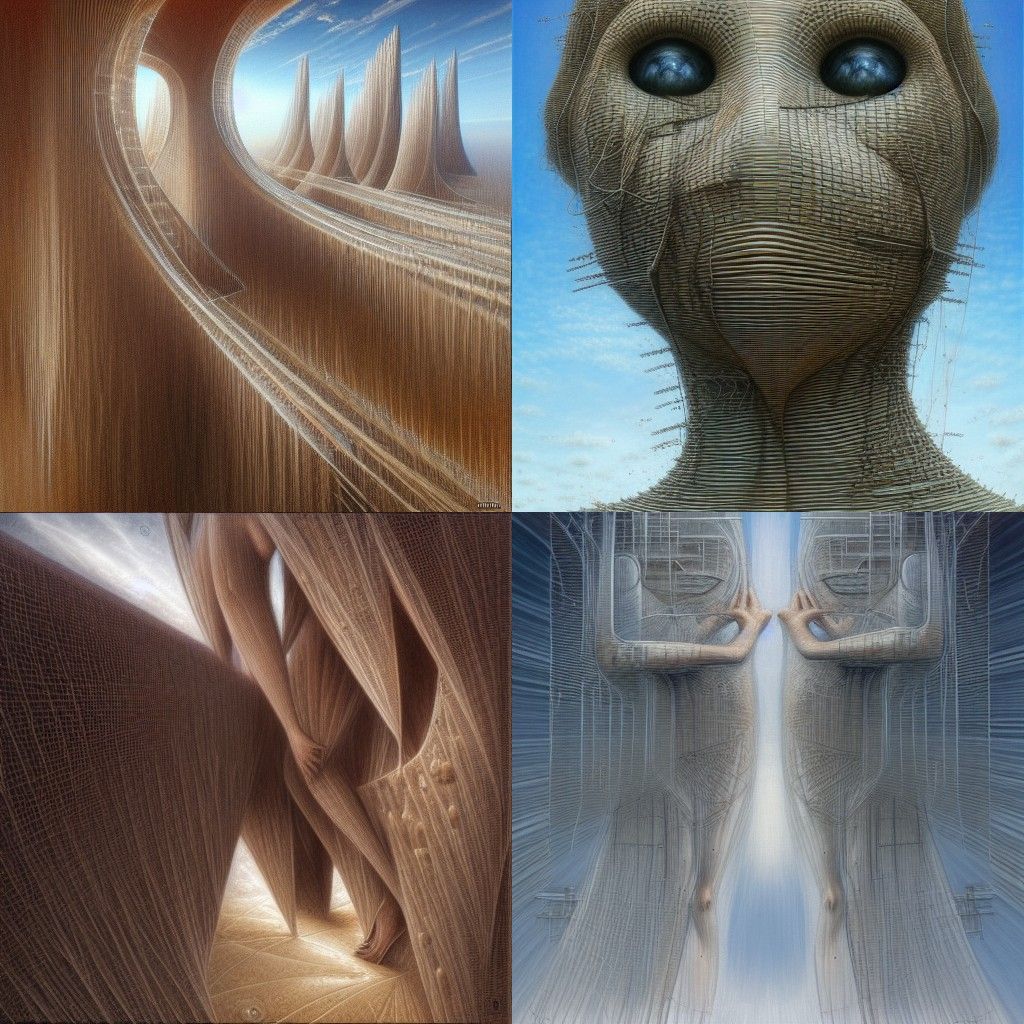 Surreal Biomechanical Landscape in Gric Style