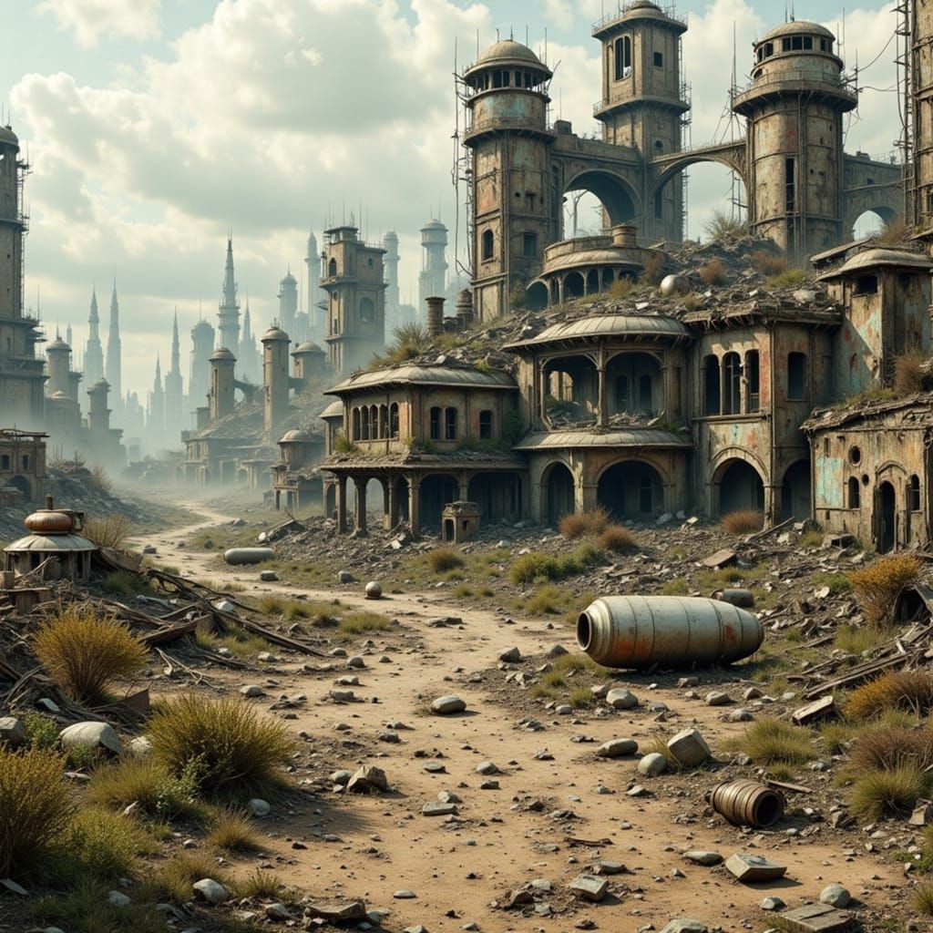 Post-Apocalyptic Earth: Dystopian Wasteland Landscape