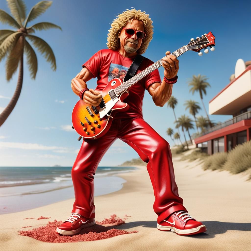 Sammy Hagar Action Figure on the Beach