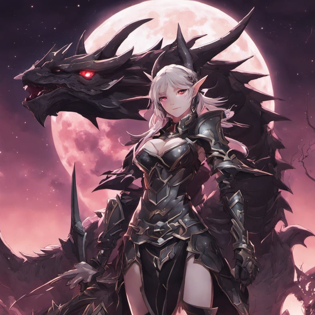 Armored Blood Elf Archer Under Neon Dragon