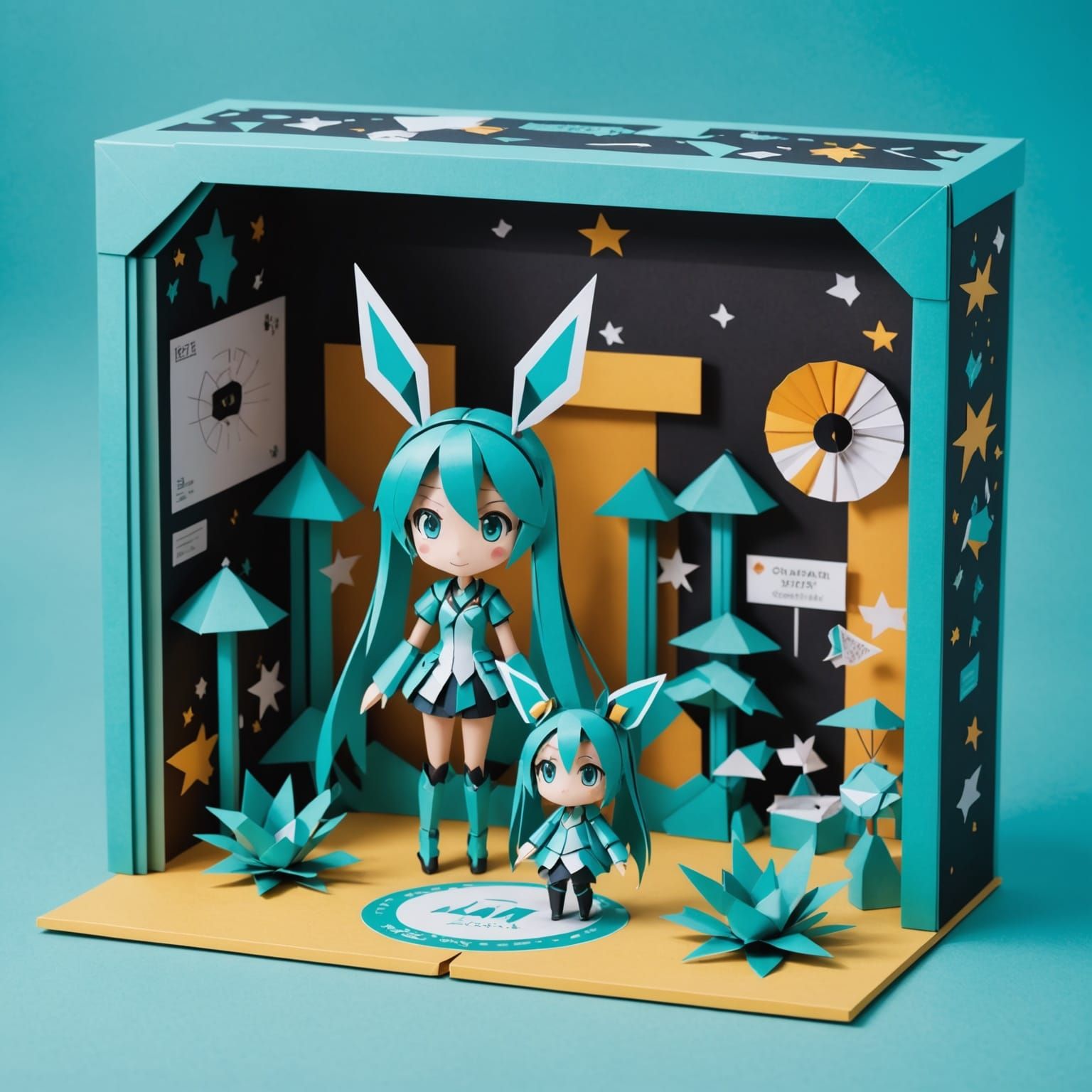 Hatsune Miku Concert Stage in Origami Papercraft