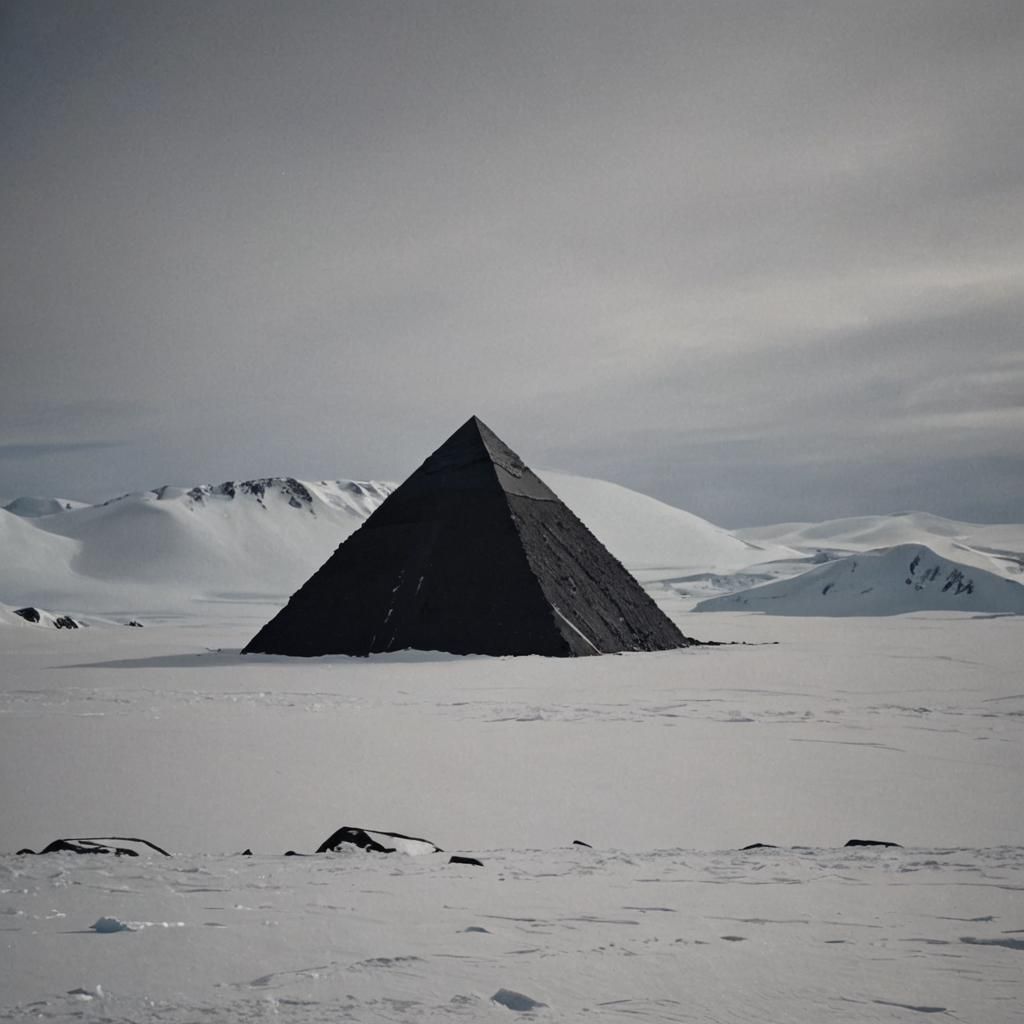 Black Stone Pyramid in Antarctica
