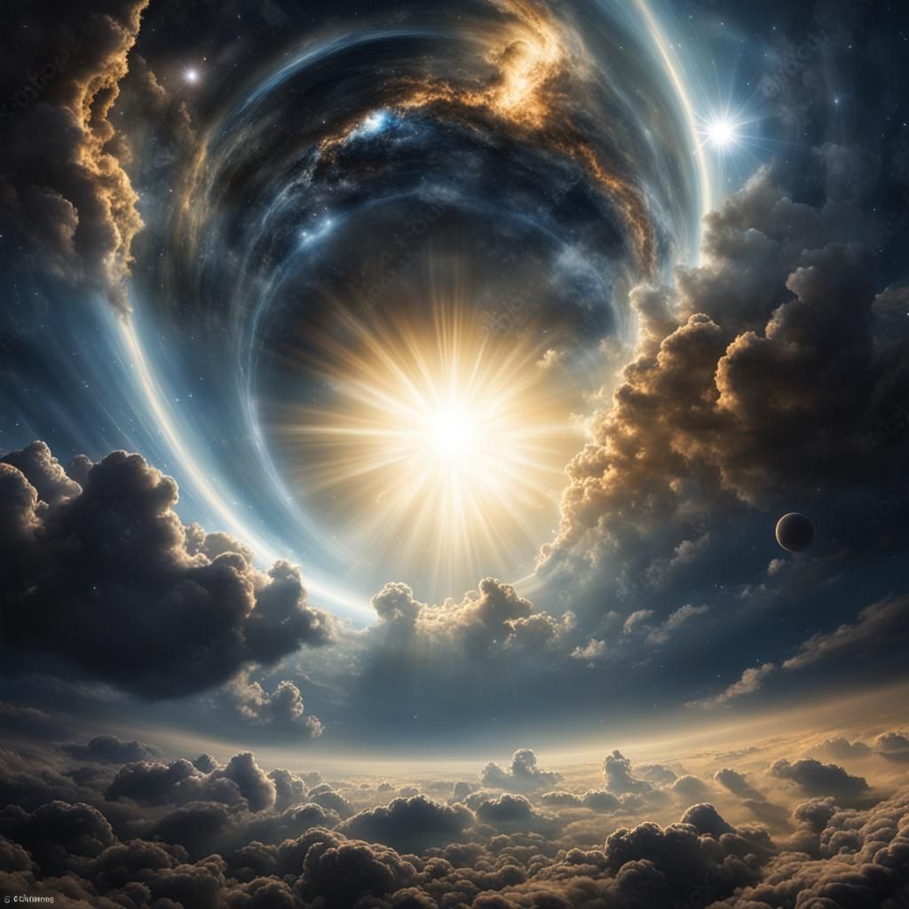 Double Star System Near Black Hole with Sunshine