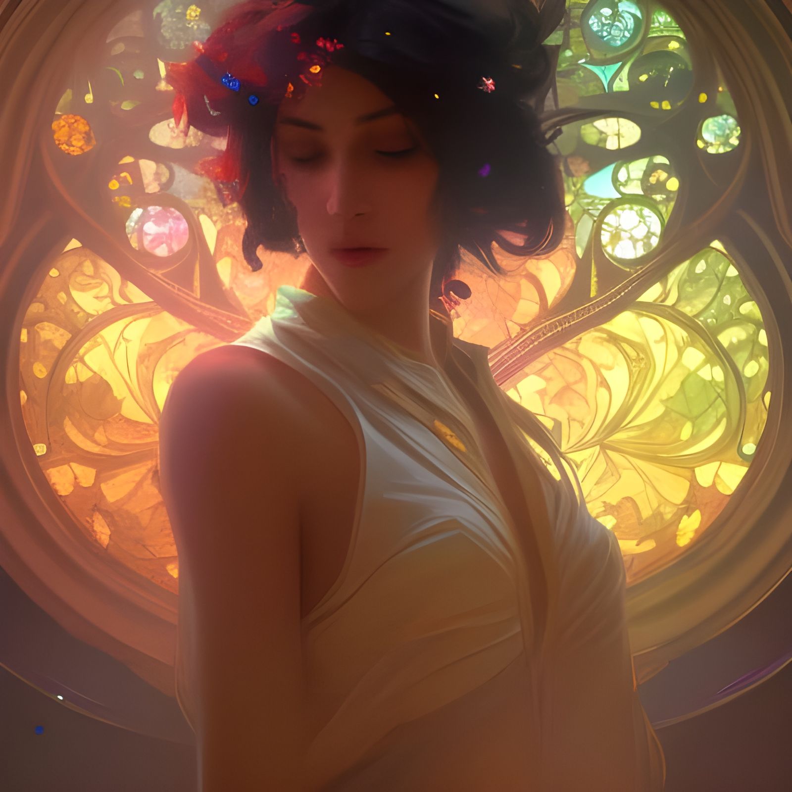 Crystal Flower Sparkles in Dynamic Lighting