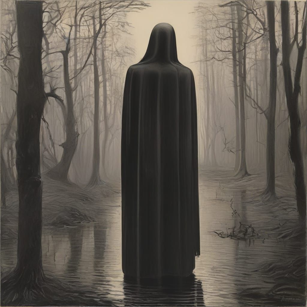 Eerie Swamp Landscape in Expressionist Style