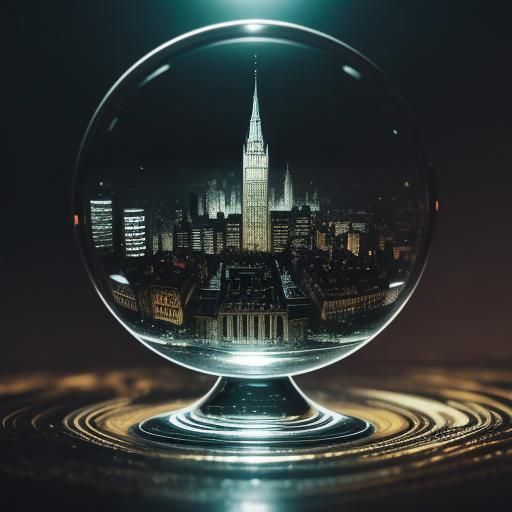 City in Soap Bubbles, Hyperrealistic HDR Image