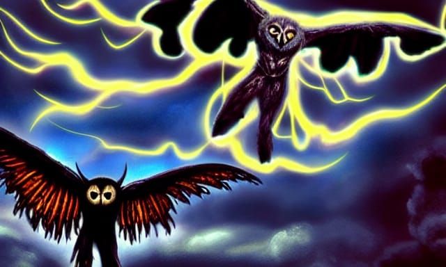 Mothman Artwork: Cryptid in a Studio Ghibli Style