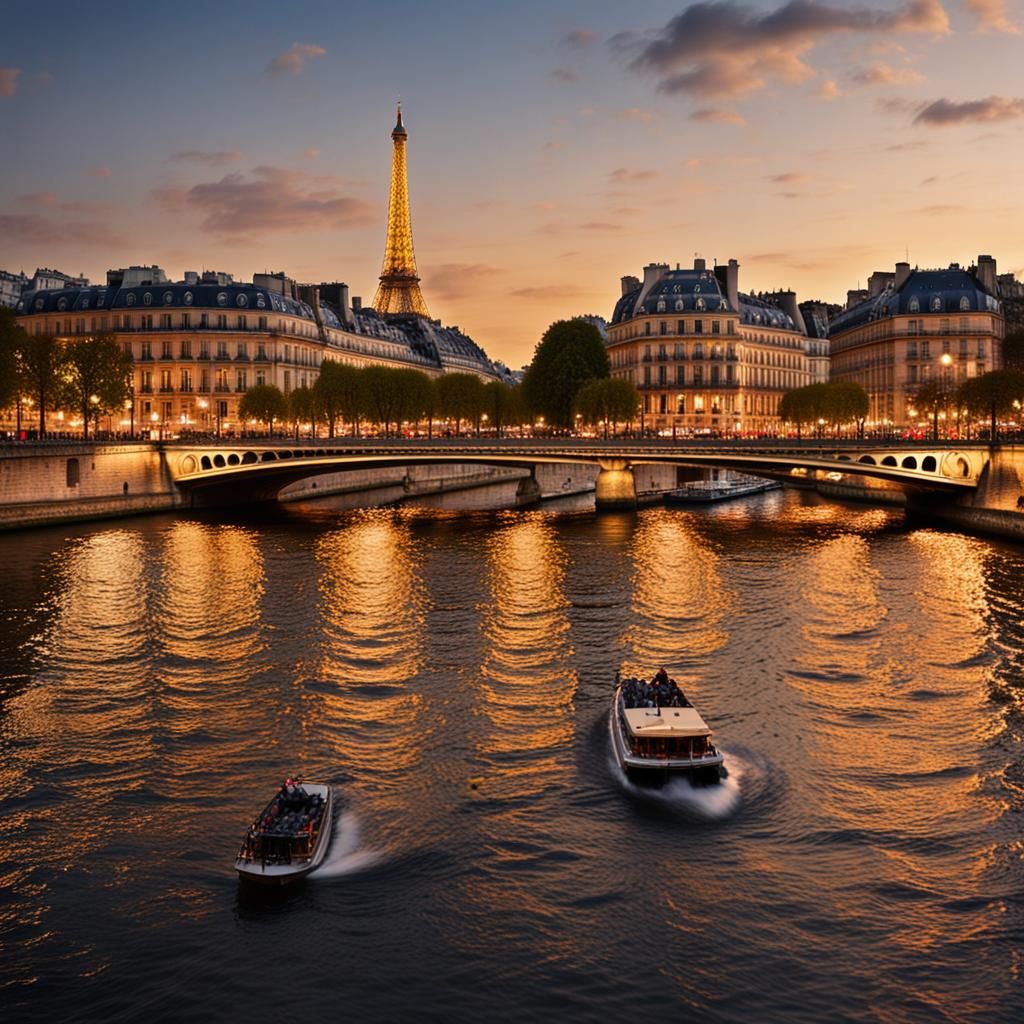 Paris Skyline at Dusk: Golden Hour Photography