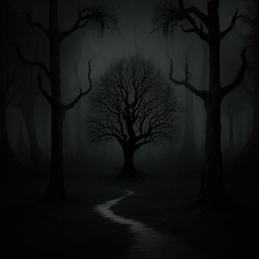Eerie Forest: A Surrealist Vision in Dark Fantasy