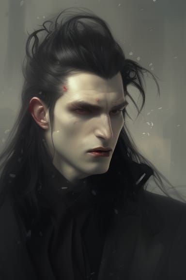 Vampire guy with long black hair