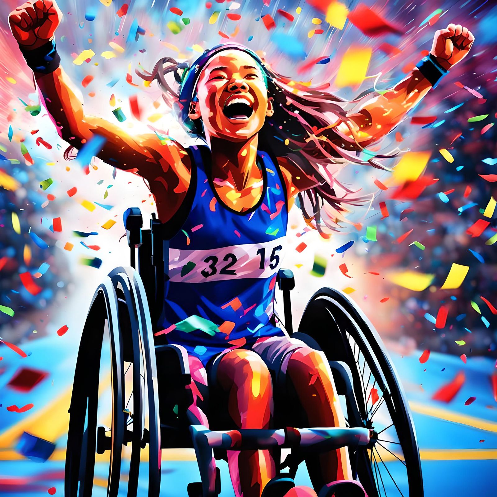 Paralympic Victory: Girl Wins Wheelchair Race