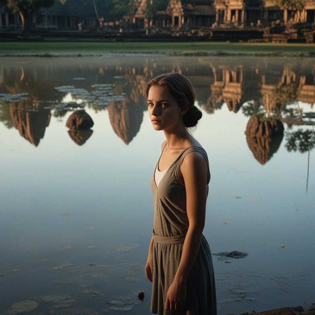 Majestic Angkor Wat Temple in Golden Light