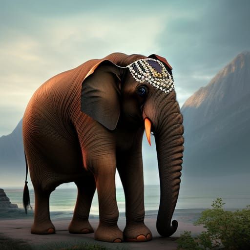 Majestic Indian Elephant in Detailed Matte Painting