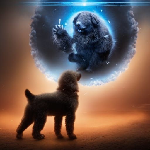 Armored Puppy in Black Hole Fog