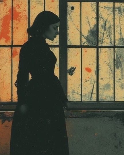 Woman Contemplating Through Vintage Autochrome Glass