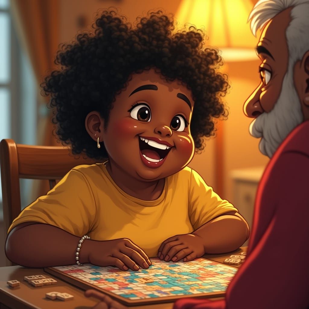 Warm Family Moment on National Scrabble Day