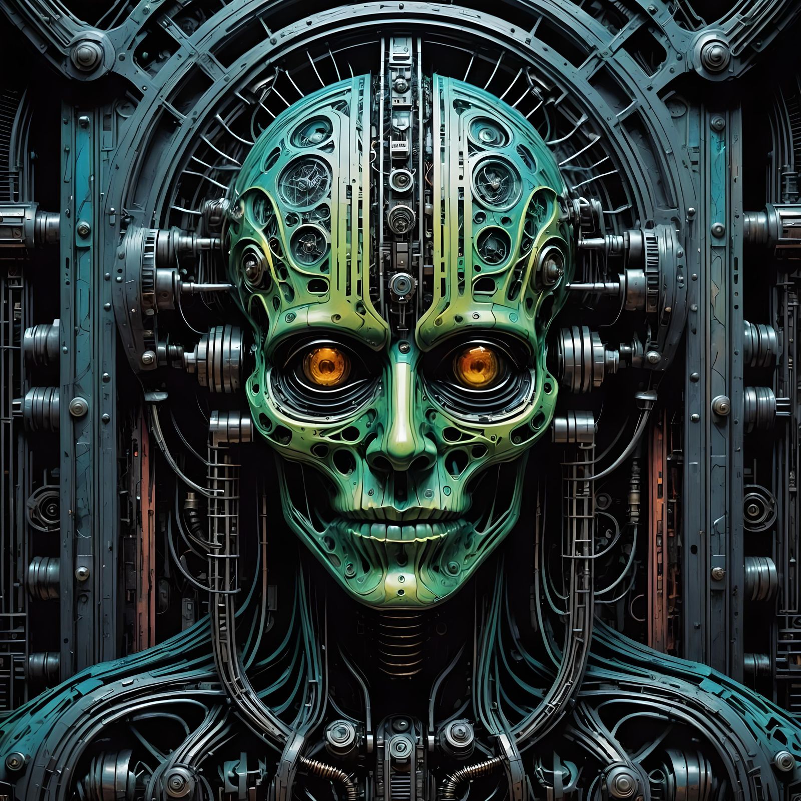 Psychedelic Gothic Art with Glitchcore Aesthetic