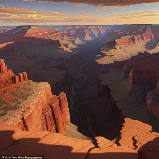 Majestic Grand Canyon Landscape in Golden Light