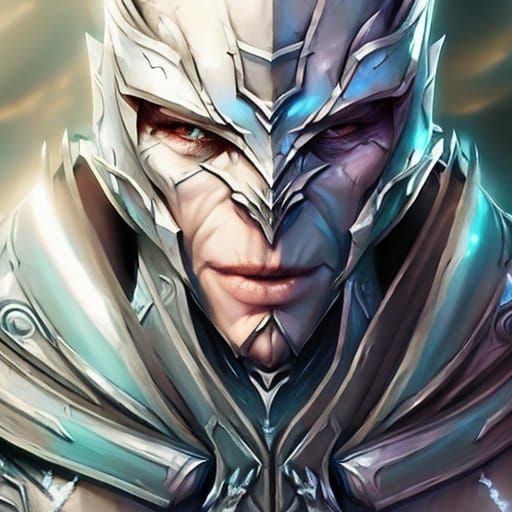 Photorealistic Warforged Mage with Frost Magic