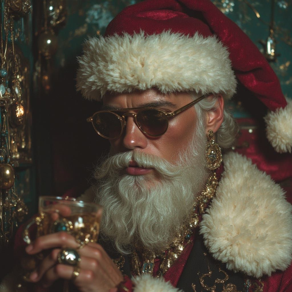 Cool Santa Claus in Art Nouveau Style