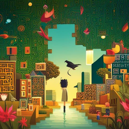 Playful QR Code with Colorful Symbols and Animals