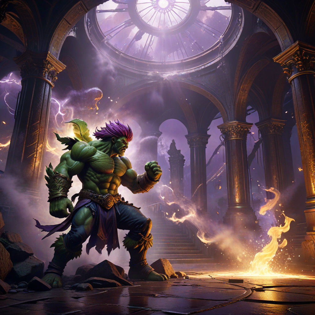 Epic Dark Fantasy Duel in Ancient Arena