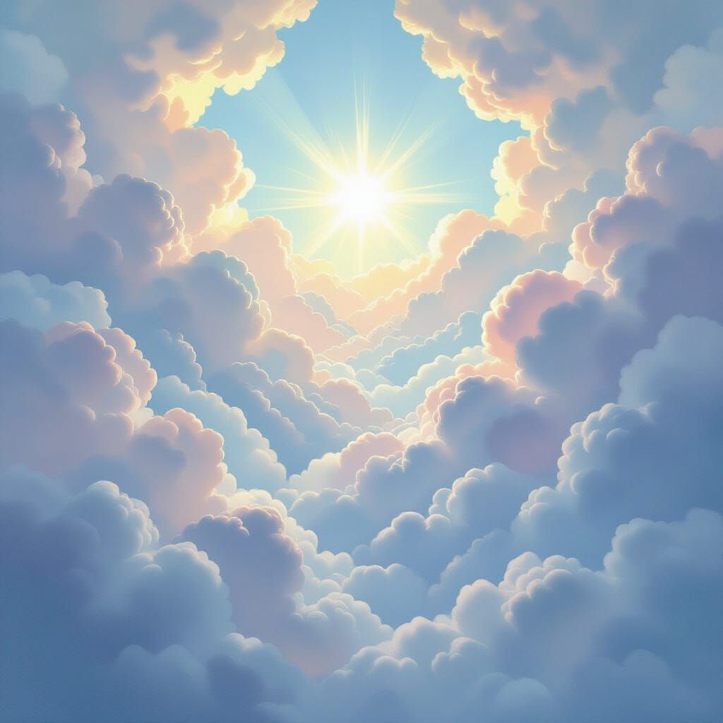 Ice Cream Clouds: Gouache Impressionist Masterpiece