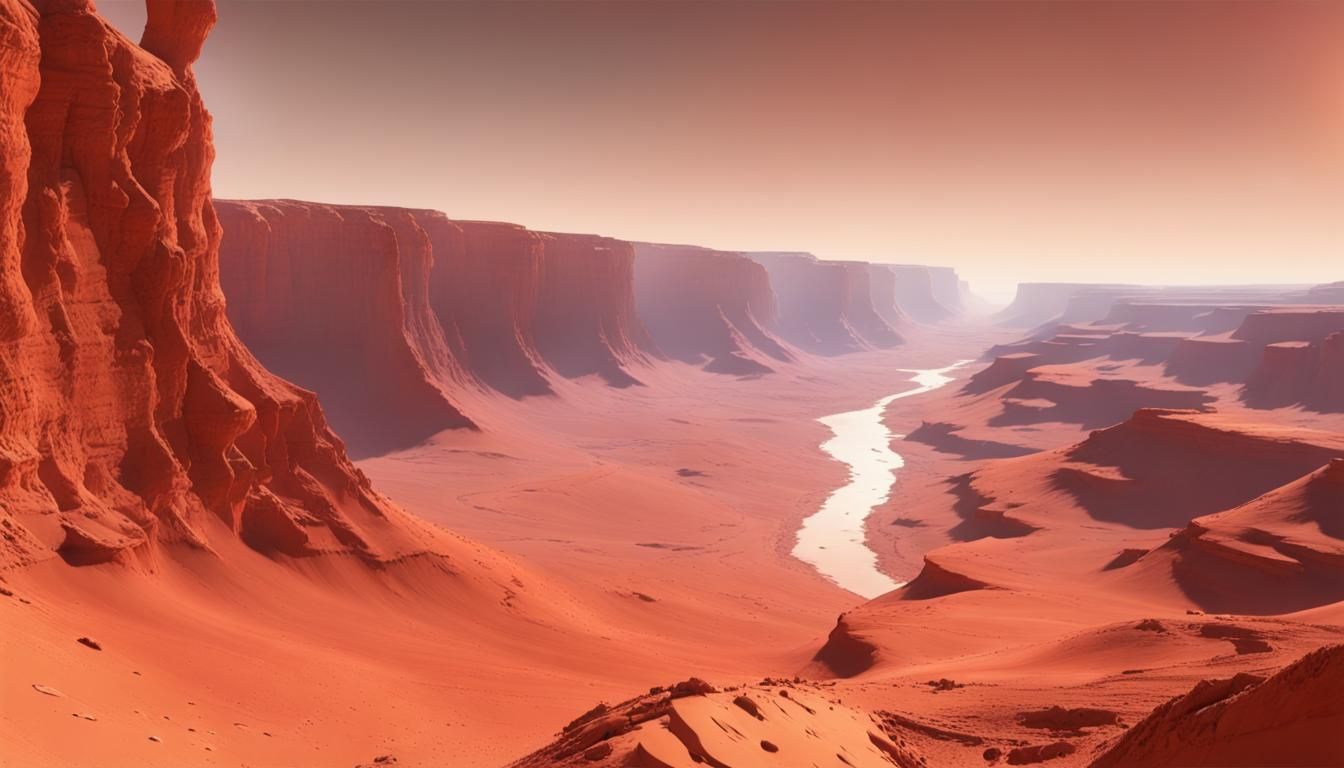 Magnificent Canyon Landscape on Mars