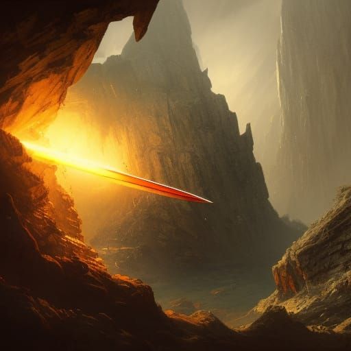 Cursed Sword in Stone: Dark Fantasy Concept Art