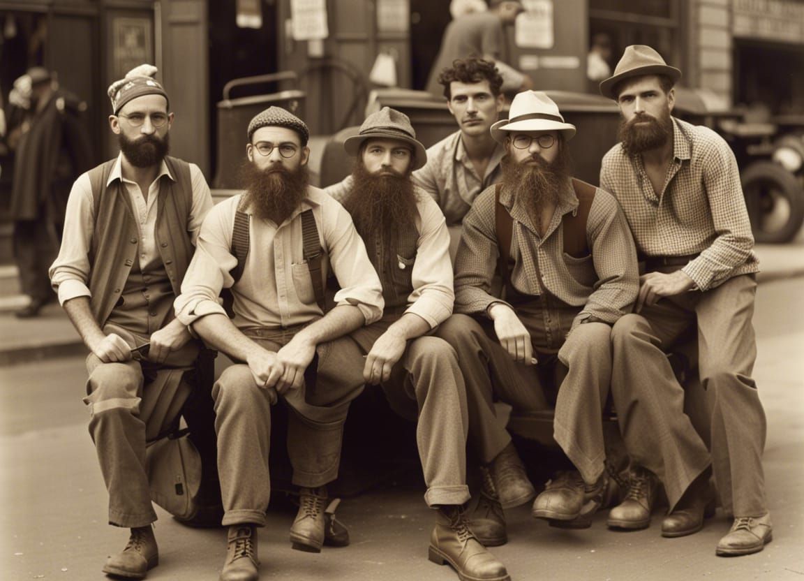 Hipsters in 1940s New York: A Sepia-Toned Photo