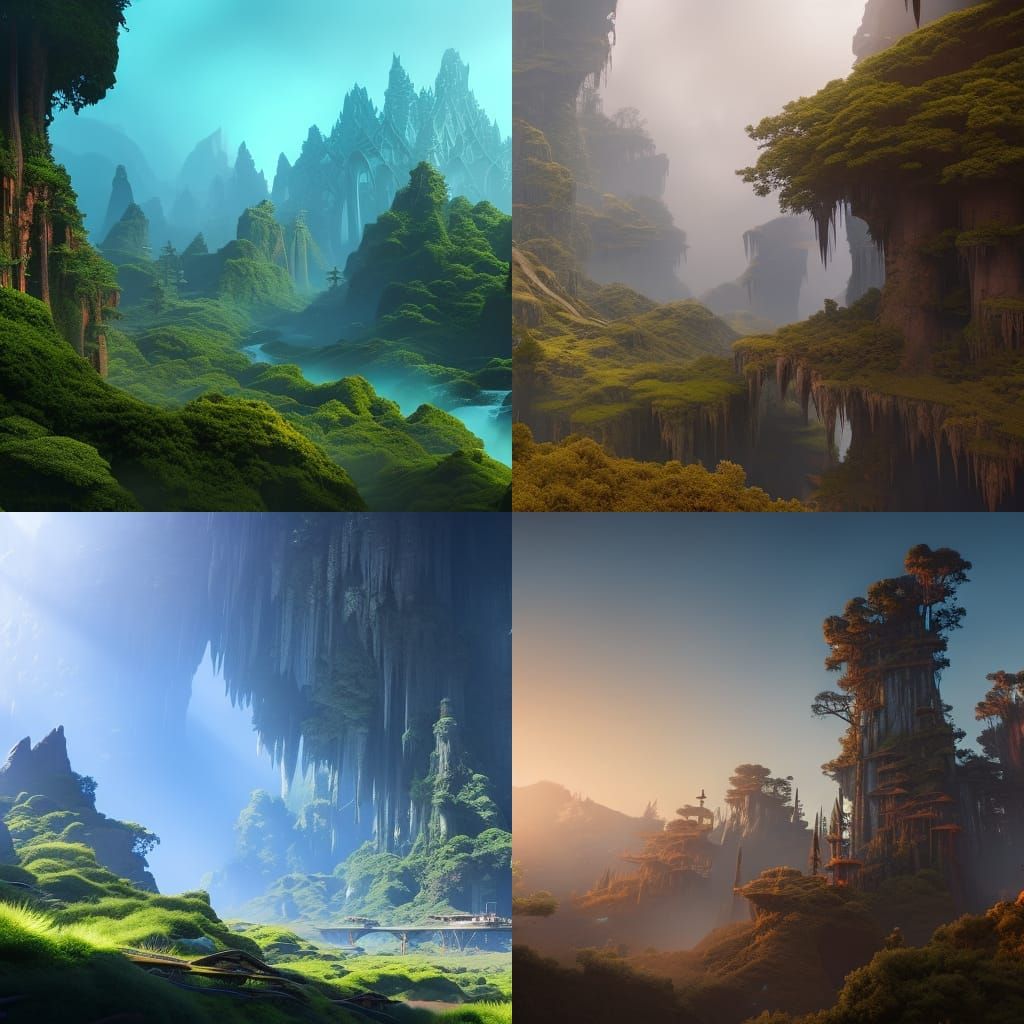 Utopian Forest: Harmony of Nature and Machinery