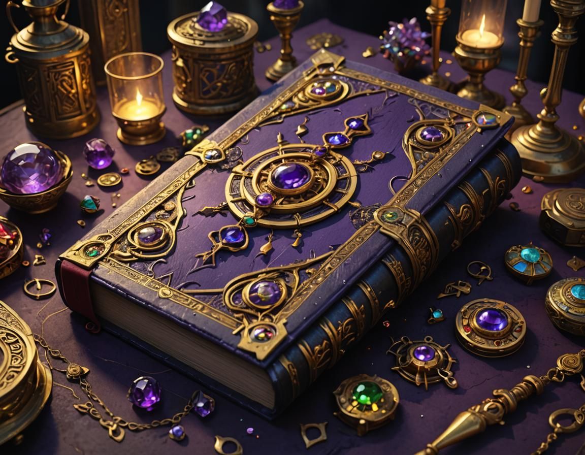 Ornate Ancient Codex in Dark Fantasy Style
